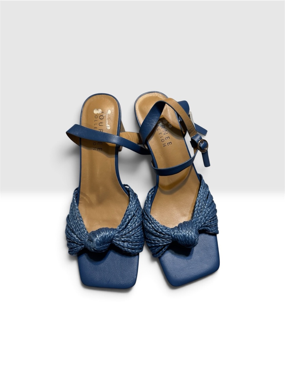 Journee Collection Blue Braided Knot Sandals